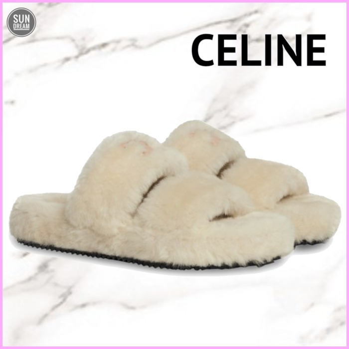 ☆CELINE ☆トリオンフ ファー スライドサンダル