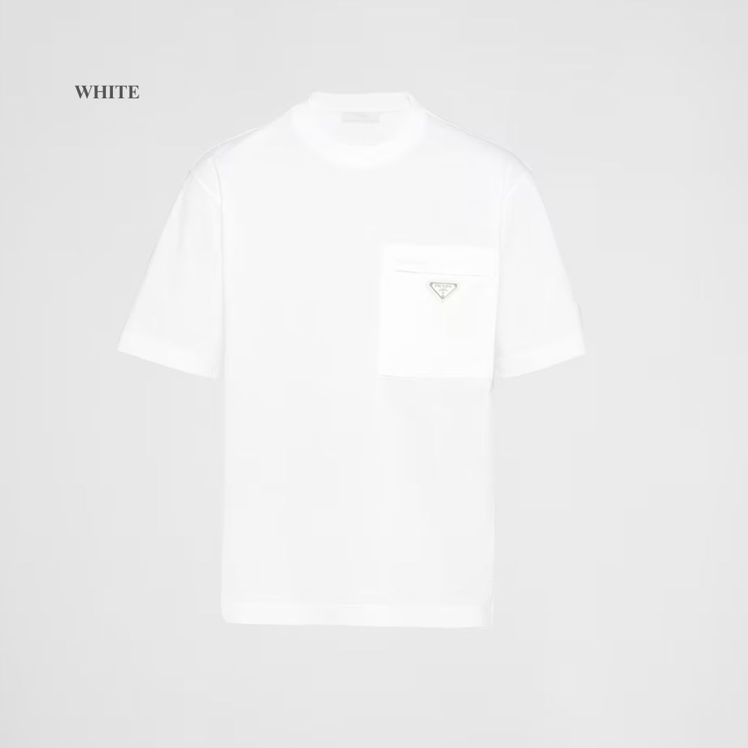 【直営店買付】プラダ☆TシャツUJN661_11CK 直営店買付】プラダ☆Re Nylon&ジャージー Tシャツ☆UJN661