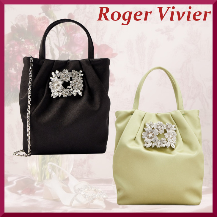 【Roger Vivier】ブーケ ストラス バックル ポケットバッグ