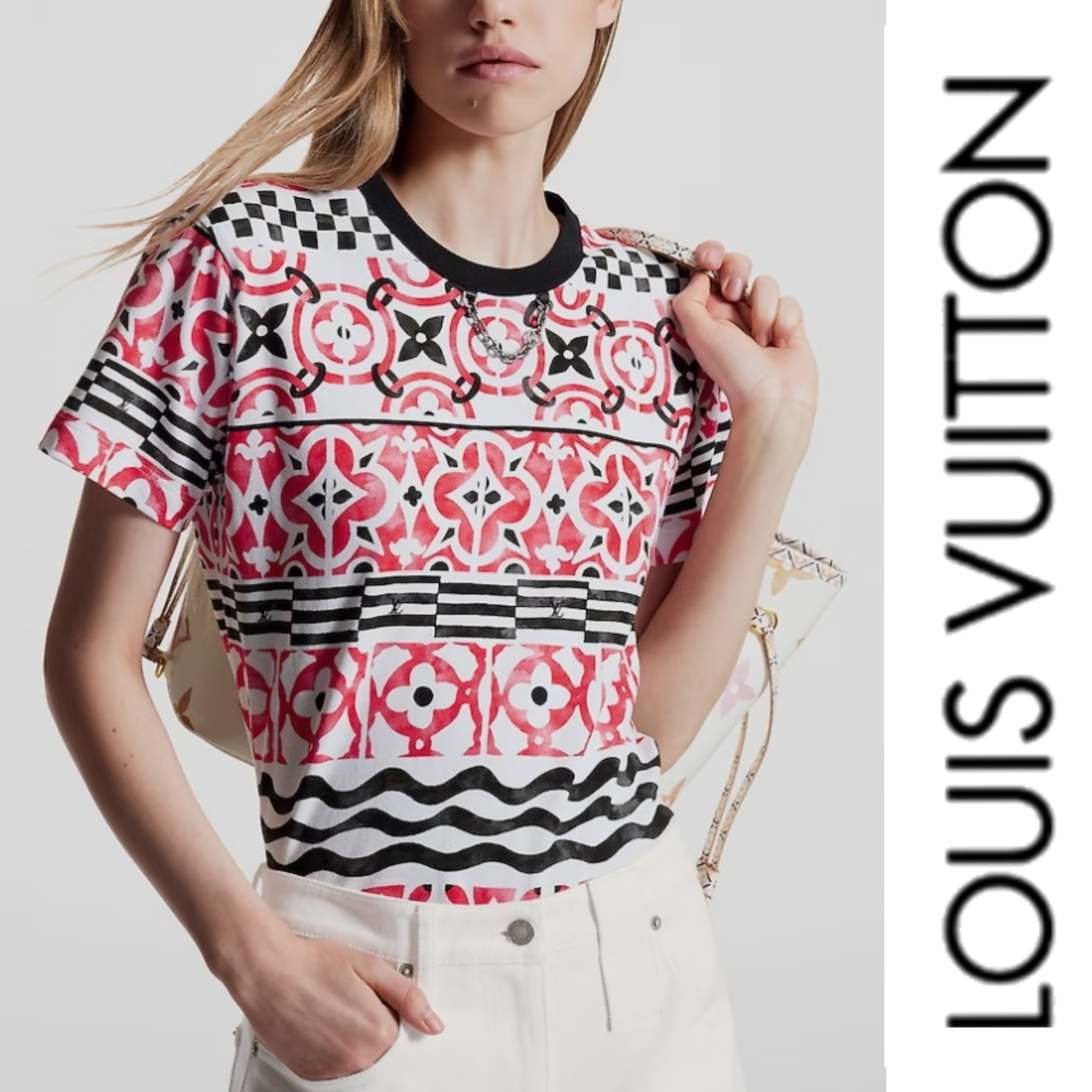 2023SS★すぐ届く！【LV ルイヴィトン】モノグラムタイルTシャツ
