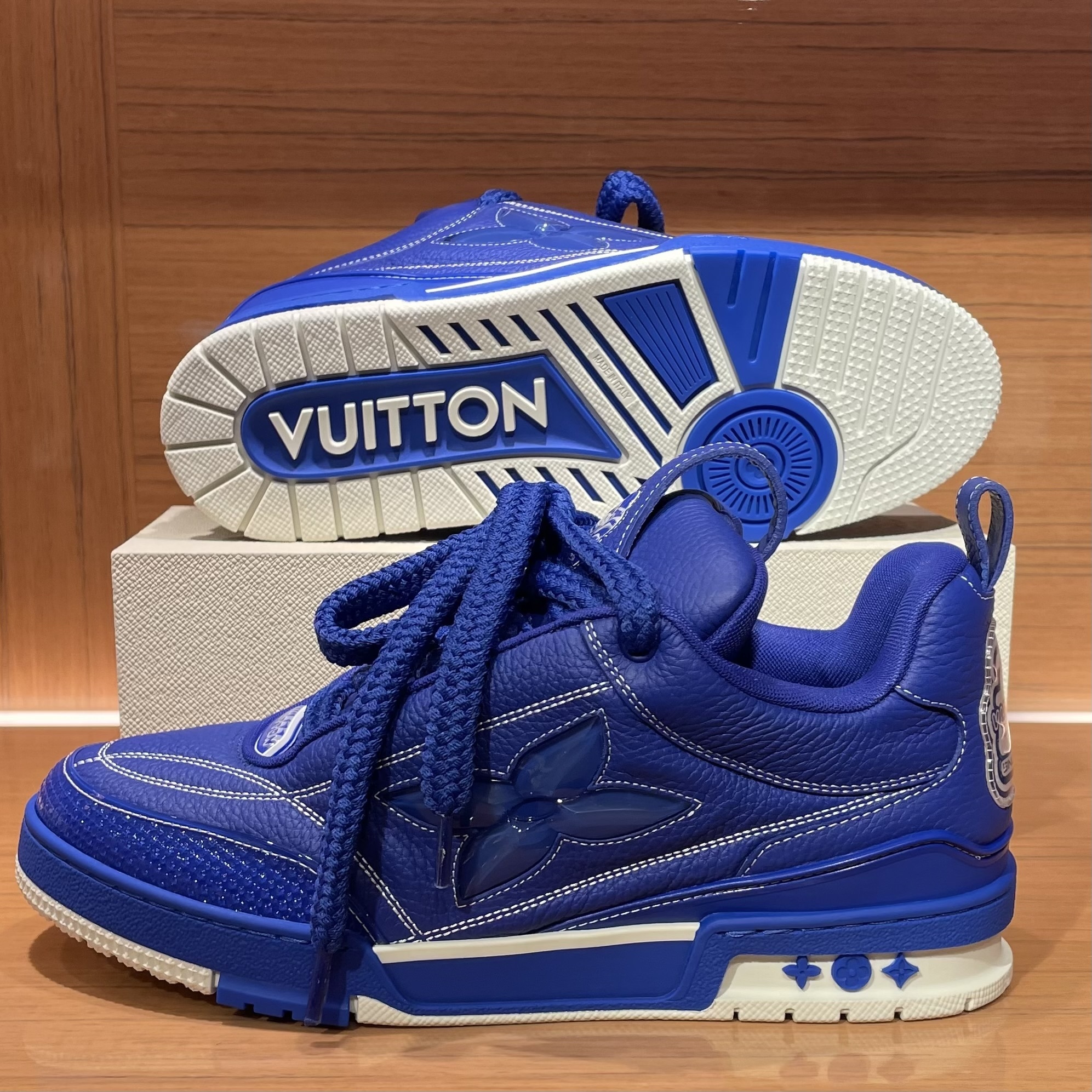 Louis Vuitton 1ABZ6Z LV Skate Sneaker, Blue, 8.5