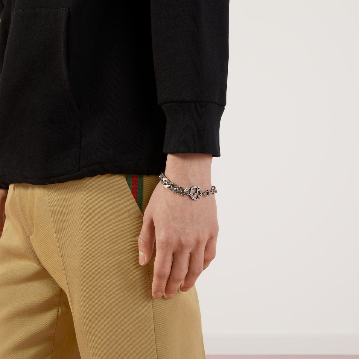 GUCCI】インターロッキングG シルバー チェーンブレスレット