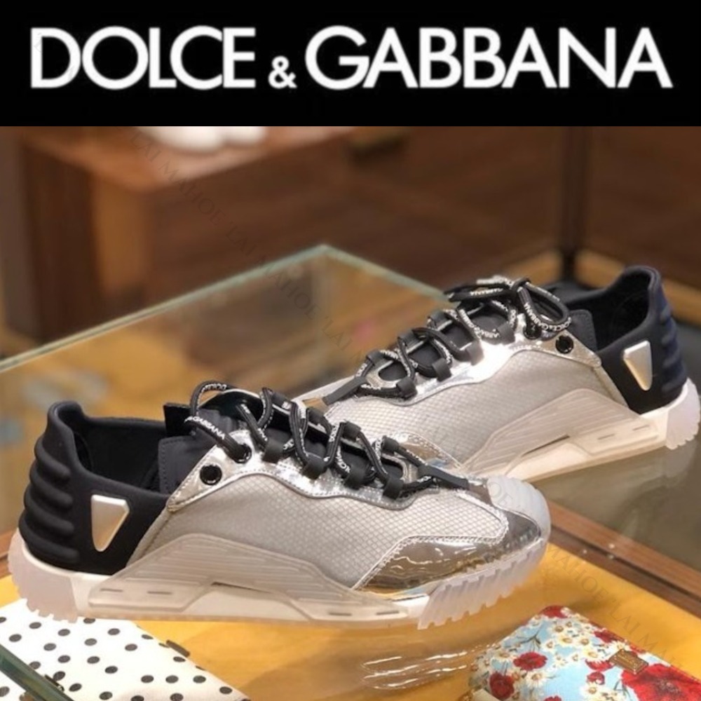 DOLCE&GABBANA ロートップスニーカー シルバー×ブラック
