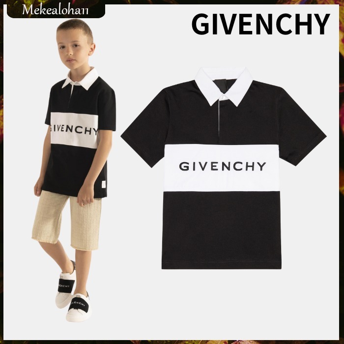 GIVENCHY☆キッズ 刺繍入りコットンポロトップ ブラック