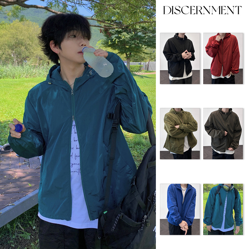 【DISCERNMENT】Plan) Light Two Way Glossy Windbreaker