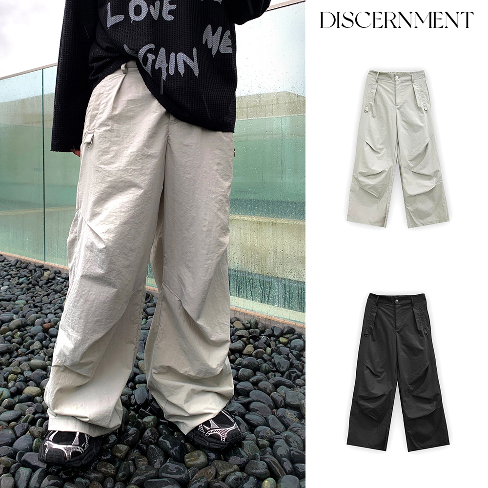 【DISCERNMENT】Movement Nylon Shirring Pants