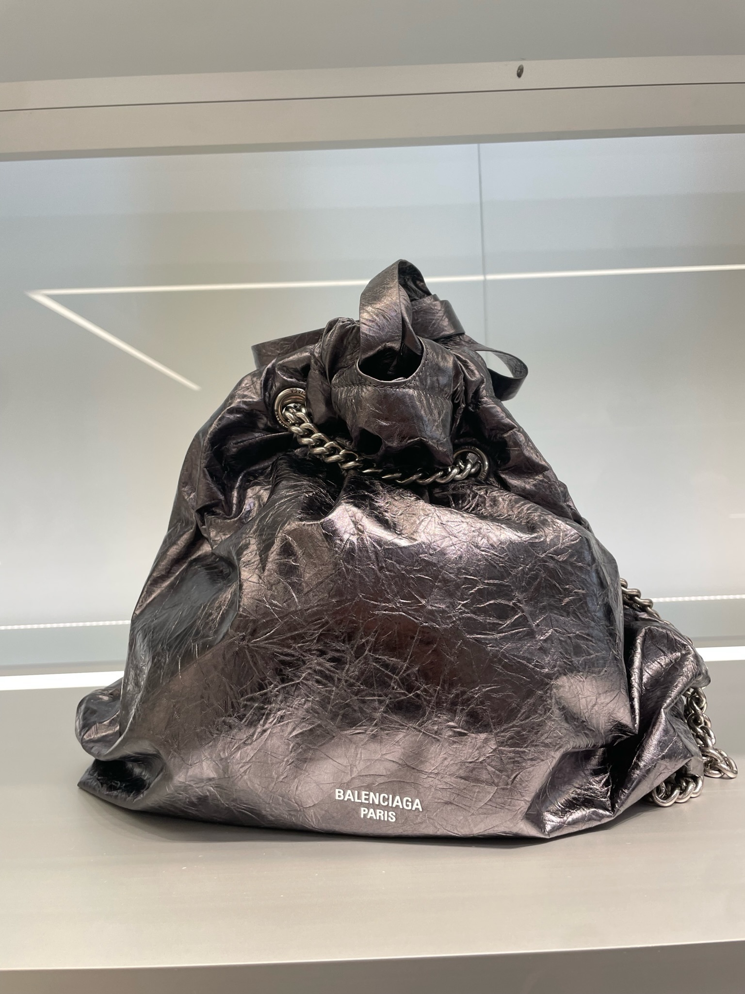 【BALENCIAGA】CRUSH ミディアム トートバッグ ロゴ チェーン