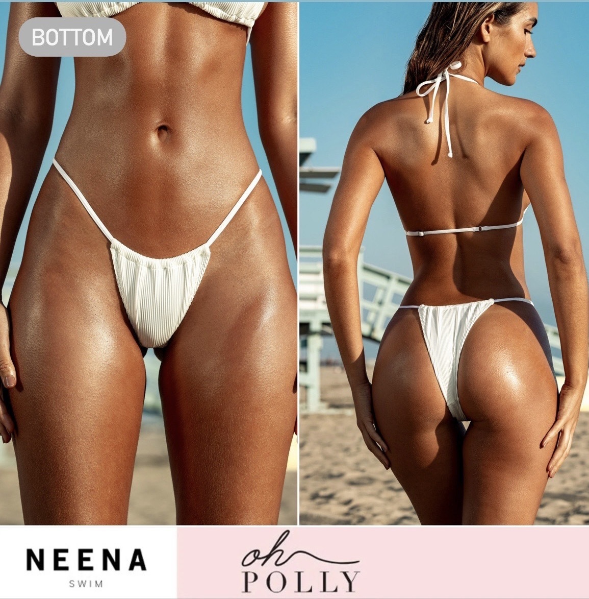 【NEENA by oh POLLY】W ビキニ ボトム Tバック ハイレグ ビーチ