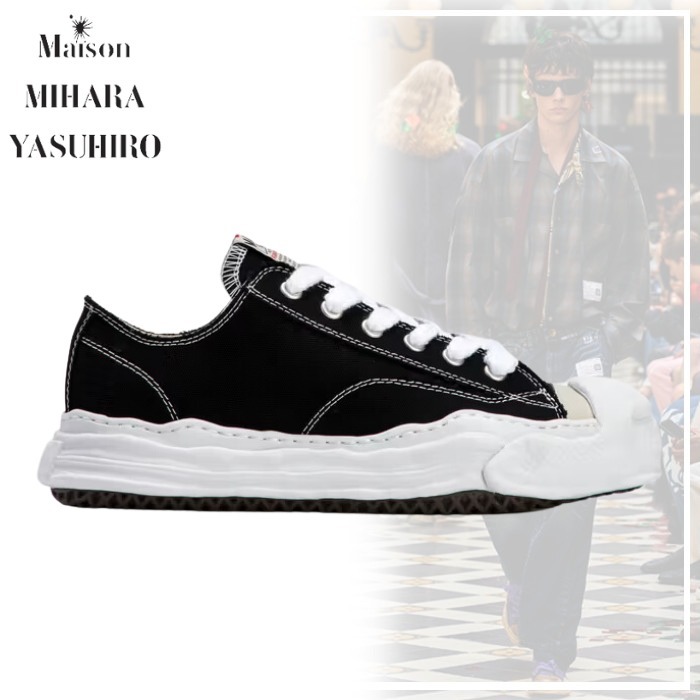 MIHARAYASUHIRO 2023 SS Unisex Street Style Plain Leather Logo Skater Style