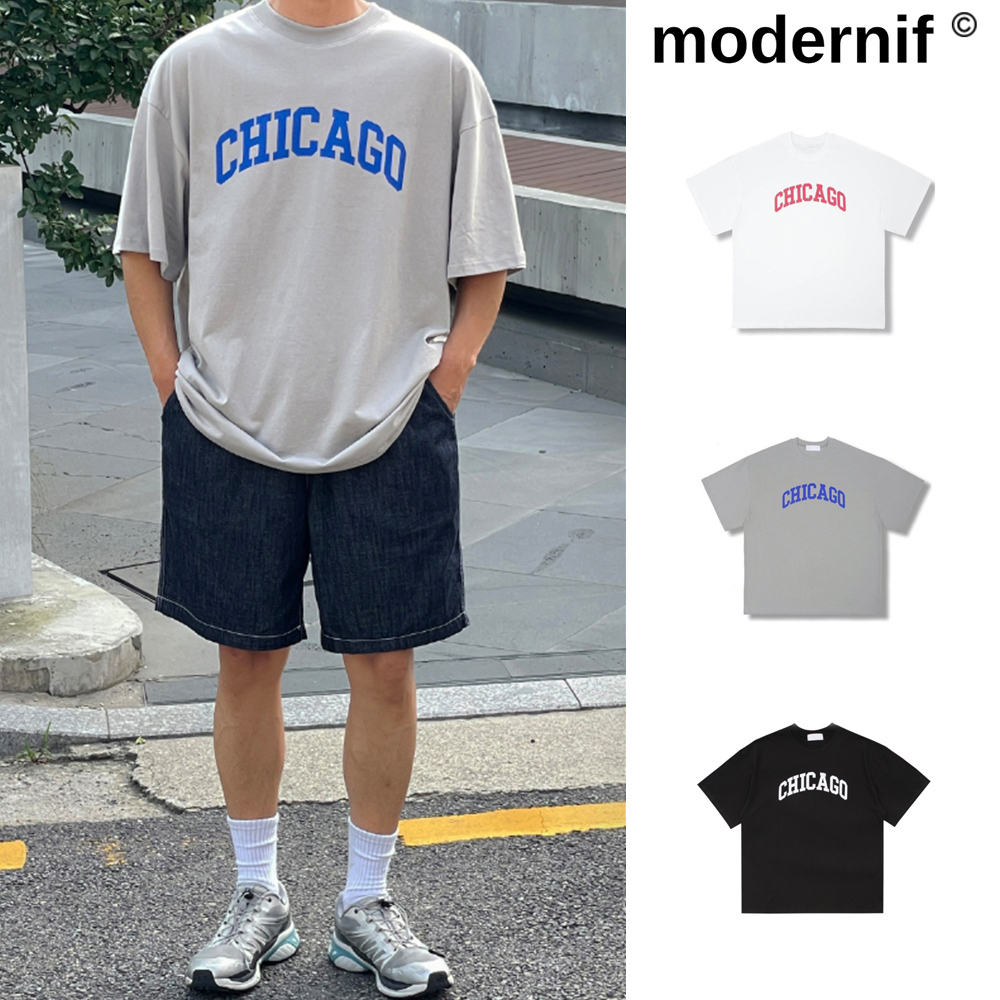 【MODERNIF】Chicago Overfit Short Sleeve T-Shirt