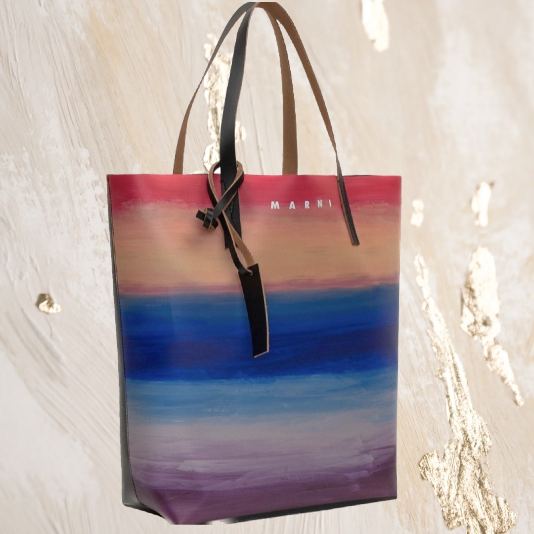 MARNI マルニ トートバッグ ロゴ 大容量 撥水 レインボー (MARNI