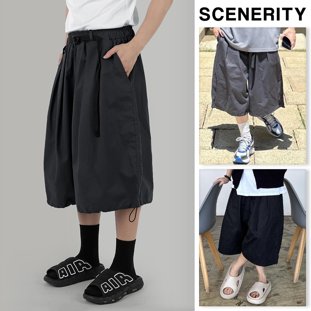 【SCENERITY】Buckle Balloon Half Pants