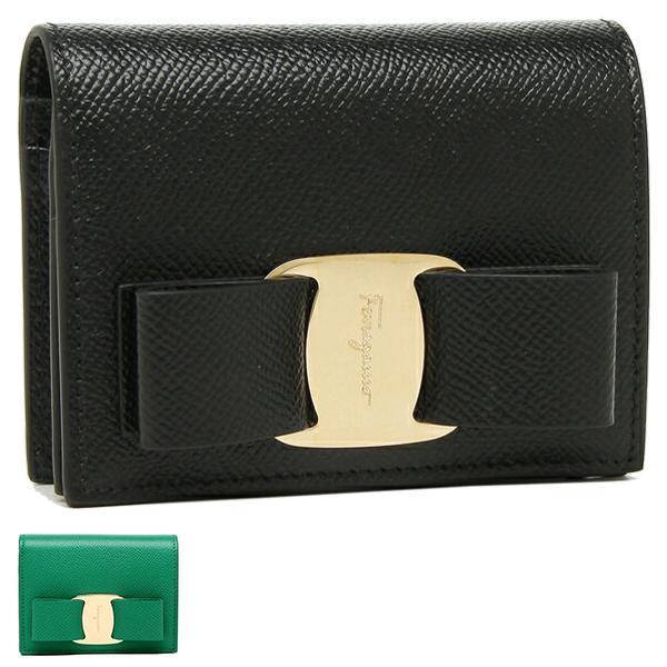 FERRAGAMO 二つ折り財布 ヴァラ 22D515 VARA リボン ミニ財布