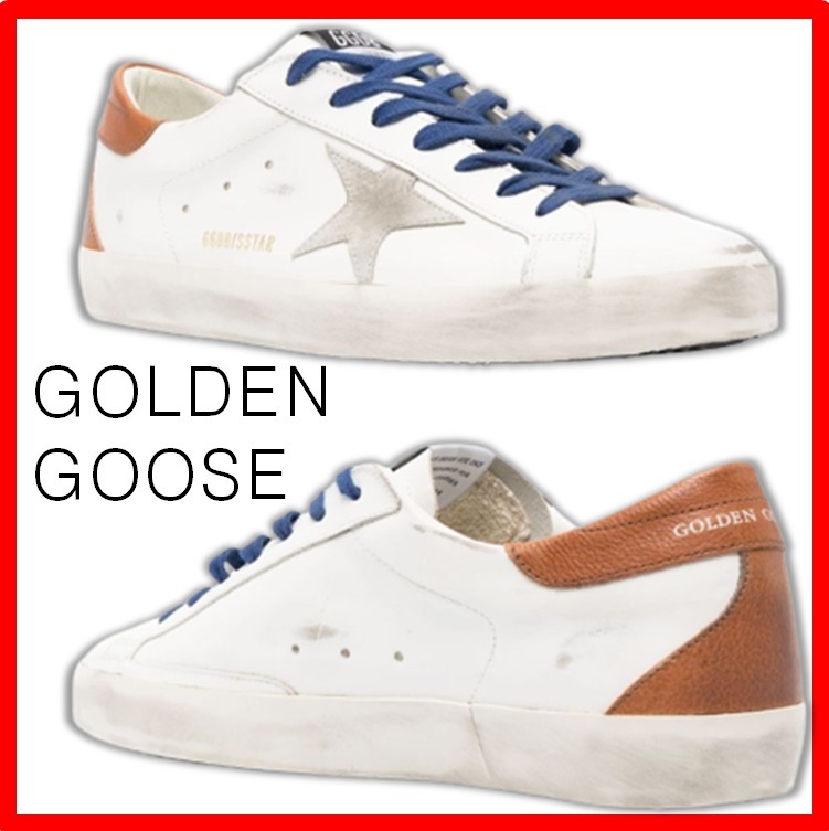★韓国の人気★【Golden goose】★SUPER-STAR スター メンズ★ メンズ Super-Star グリッタースター＆ヒールタブ