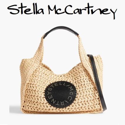 【新品】  STELLA McCARTNEY / ステラマッカートニー | 2way レザー切替 フリンジ ショルダー付き カゴバッグ 保存袋有 | ‐ | ベージュ | レディース