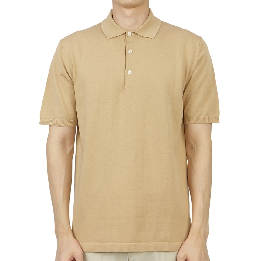 アンデルセンアンデルセン 半袖Tシャツ POLO SHORT CAMEL