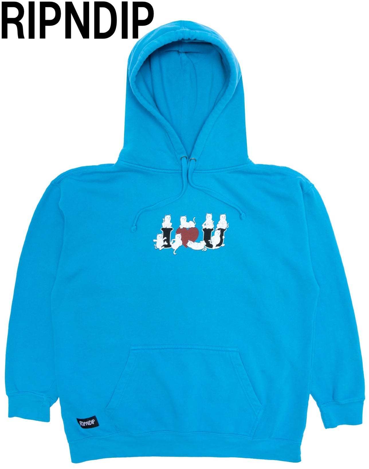 Ripndip I Heart U Pullover Hoodie Azure Blue XL パーカー
