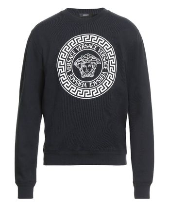 ヴェルサーチェ☆バロッコ柄 ロゴトレーナー ブラック VERSACE(ヴェルサーチェ) スウェット・トレーナー(メンズ