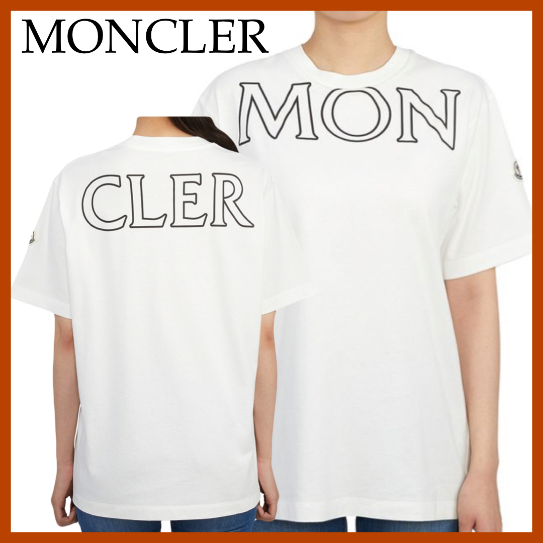 【関税込み】 ☆MONCLER☆ ロゴ コットン 半袖Tシャツ ホワイト