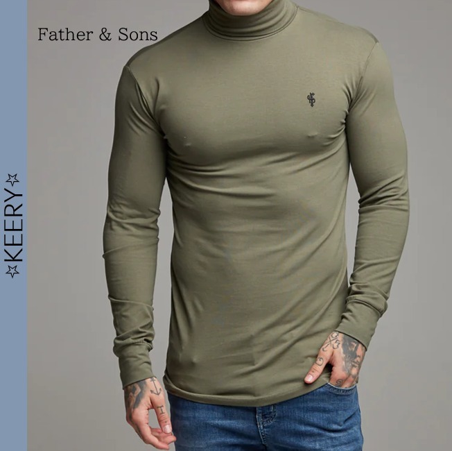 関税/送料込★Father & Sons★ロールネック ストレッチ シャツ