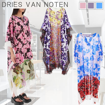 dries van noten printed kaftan dress