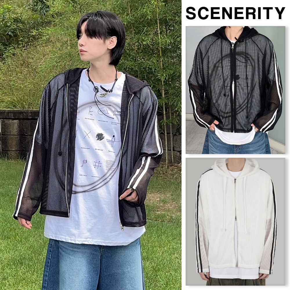 【SCENERITY】Line hood zip up