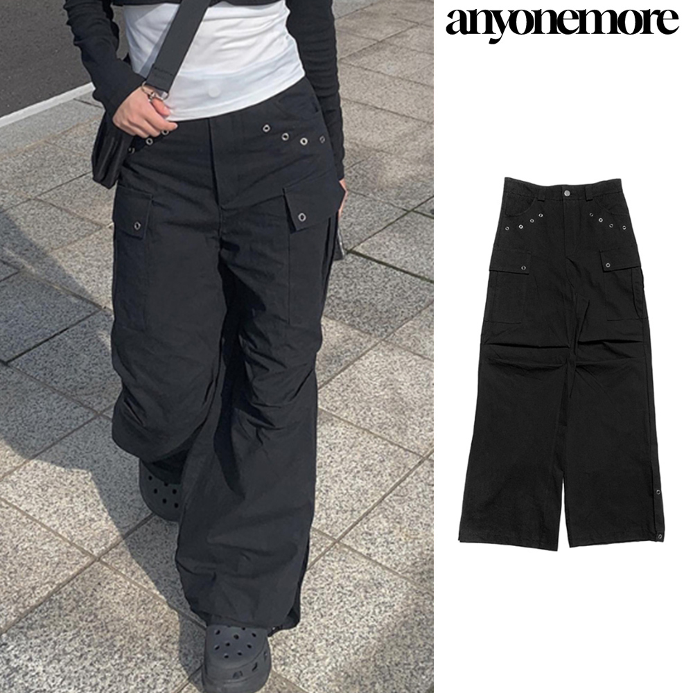 【Anyone more】Tsuo Punching Cargo Wide Pants