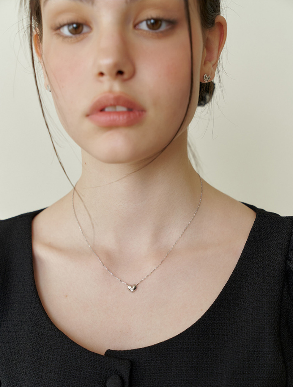 《韓国 KINDABABY》adorable cubic heart necklace 人気