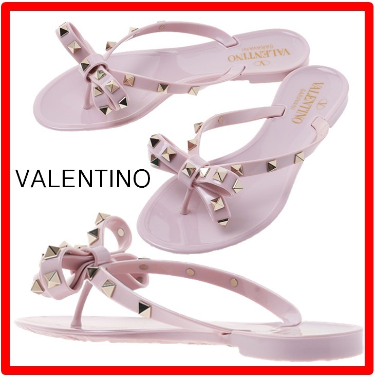 ☆人気☆【VALENTINO】☆ロック スタッズ サンダル ピンク☆