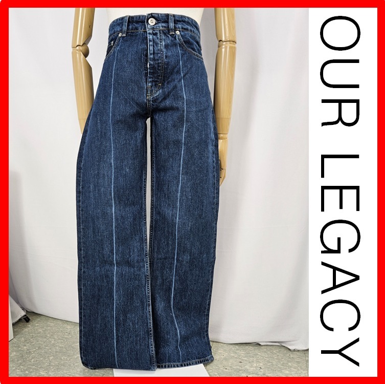 ☆人気☆【OUR LEGACY】☆BOOT CUT Mid Blue Crease Denim☆