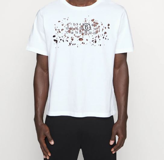 Tシャツ・カットソー MM6 Maison Margiela DESTROYED LOGO T-SHIRT