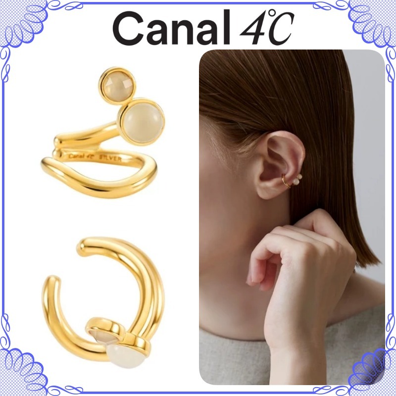 大人気!! Canal 4℃ シルバー ムーンストーン イヤーカフ/片耳用