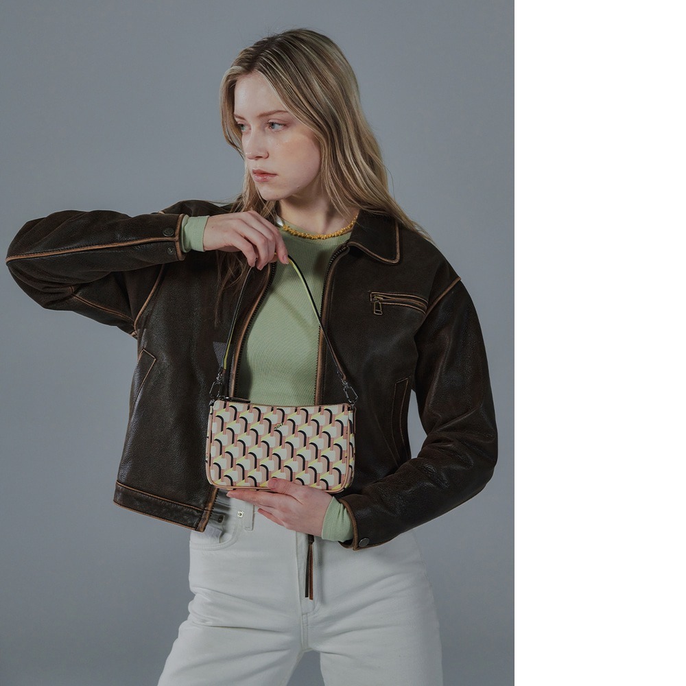 韓国大人気[rosa.K]MONOGRAM PETIT SHOULDER CREAM BUTTER_SS