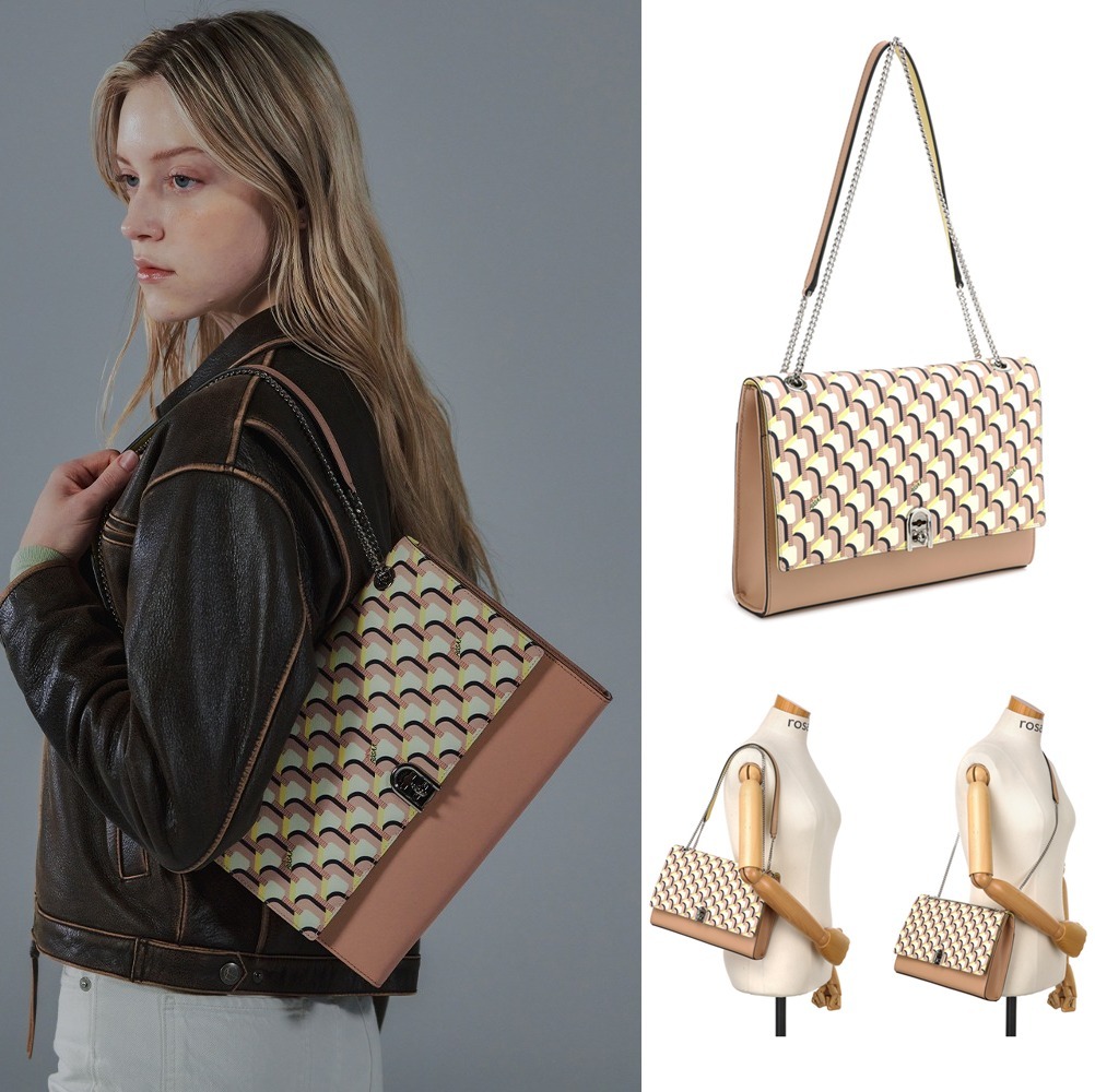 韓国大人気[rosa.K]AMELIE MONOGRAM SHOULDER CREAM BUTTER_MM