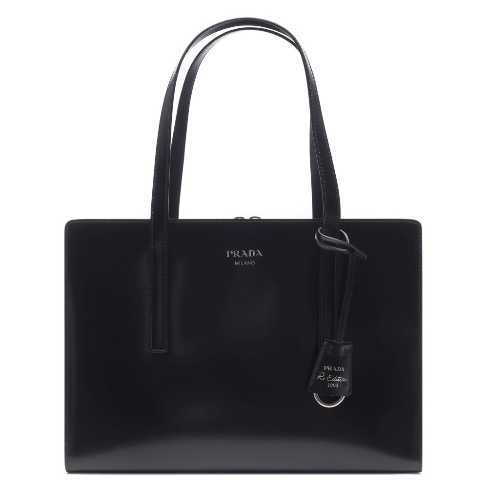 【PRADA】ReEdition1978レザー×ReNylonミディアムトートバッグ 送料込】PRADA ミディアム Re-Nylon レザー トートバッグ (PRADA