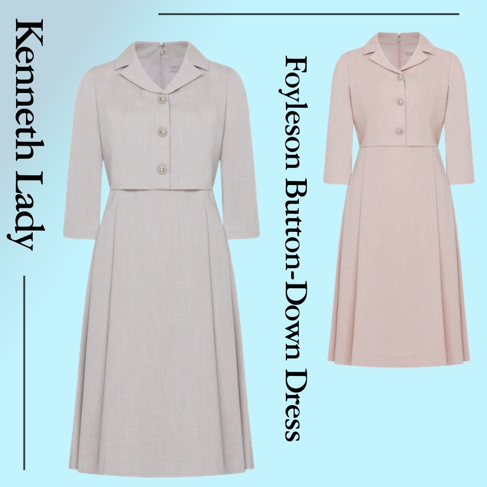 ◆Kenneth Lady フォイルソンボタンダウンワンピース