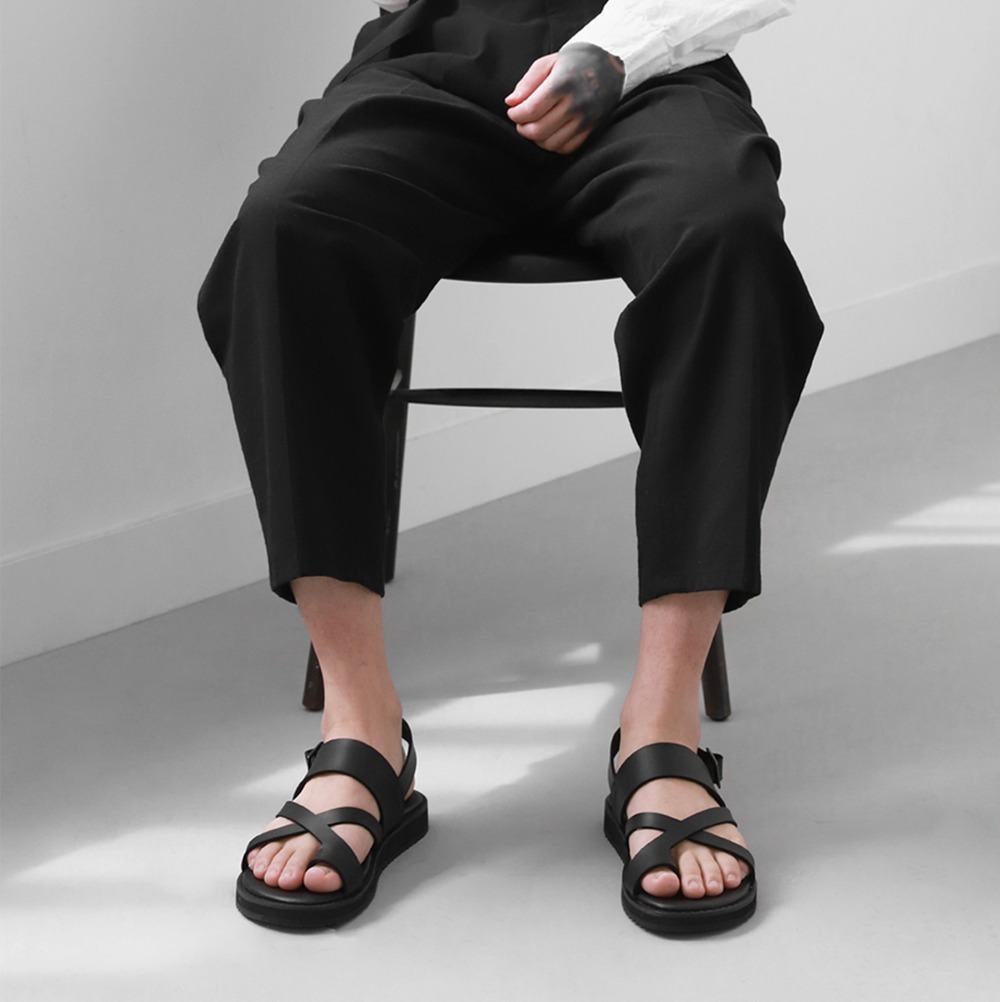 サンダル GRANT CROSS STRAP SANDAL BLACK [230~ 290mm] GRANT CROSS STRAP SANDAL BLACK [230~ 290mm] 靴・ブーツ・サンダル