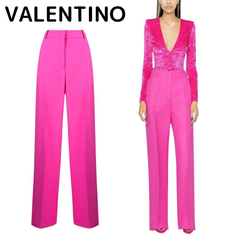 【VALENTINO】ピンクPP PANTALONE ハイウエスト tailored パンツ