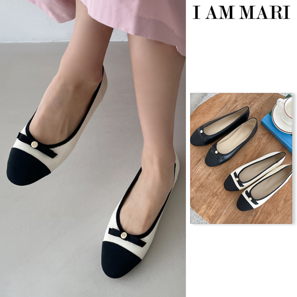 【I AM MARI】Perriton Color Scheme Ribbon Flat Shoes