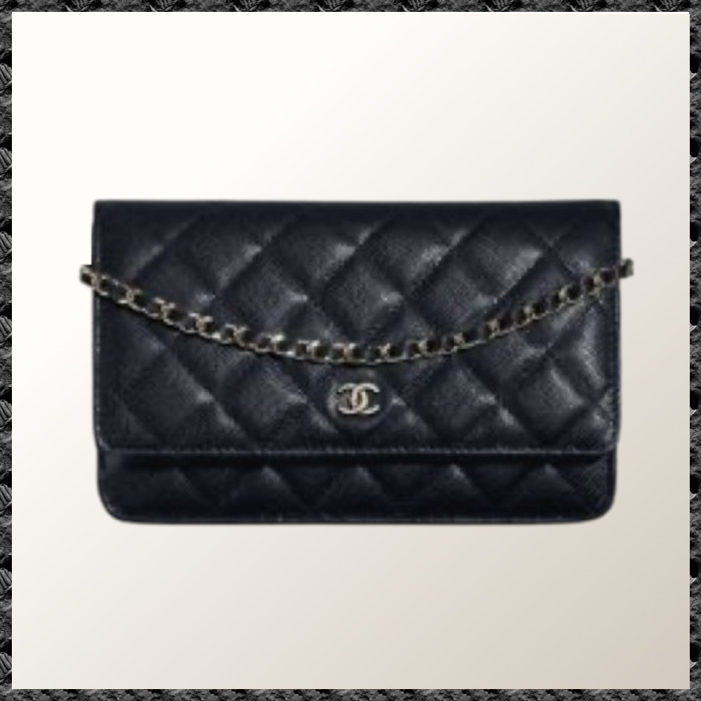 VIP◆送料込み【CHANEL】クラシックチェーン財布 ネイビーブルー