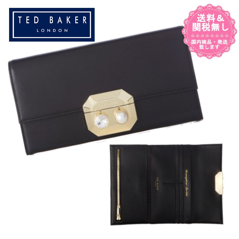 【TED BAKER】希少！PAMMY レザーフラップ長財布 /ブラック