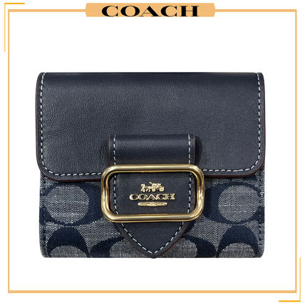 ネイビー(紺)系 Coach(コーチ) 折りたたみ財布(レディース) - 海外