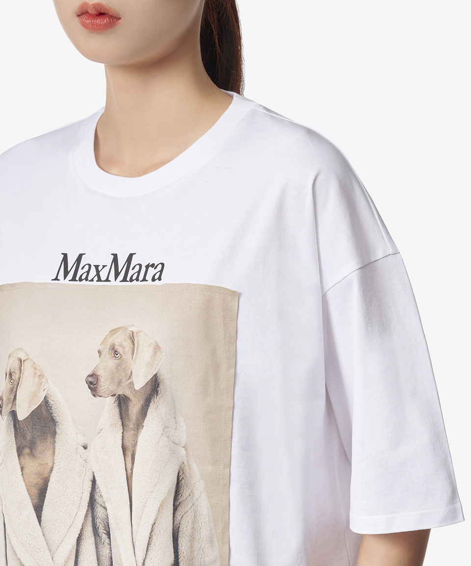 《MAX MARA》 19460139600 010 WEGMAN PRINT Tシャツ