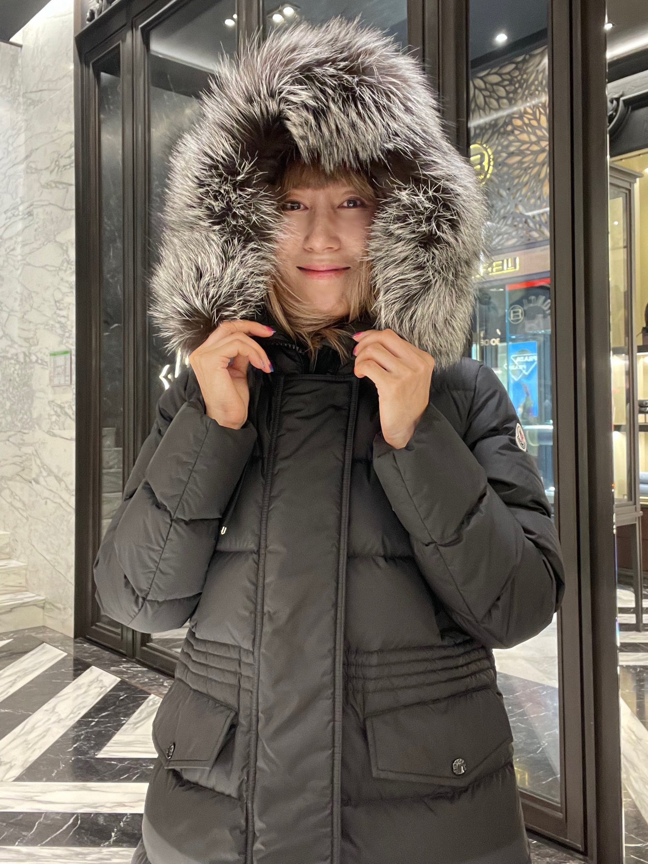 MONCLER☆23/24AW ゴージャスファーAPHROTI☆ブラック・関税込み