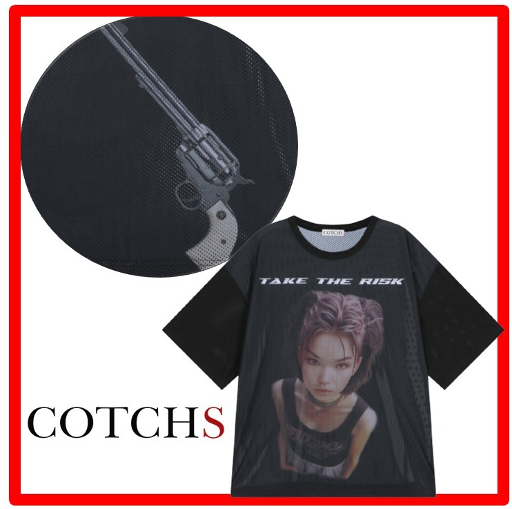 ★ヒョナ着用★【COTCHS】★TAKE THE RISK MESH TO.P★