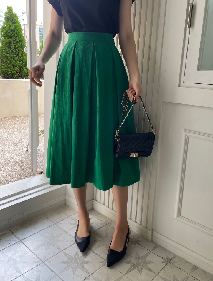 【I AM MARI】Gendel vivid pintuck banding skirt