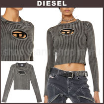 DIESEL Street Style Long Sleeves Plain Cotton Long Sleeve T-shirt