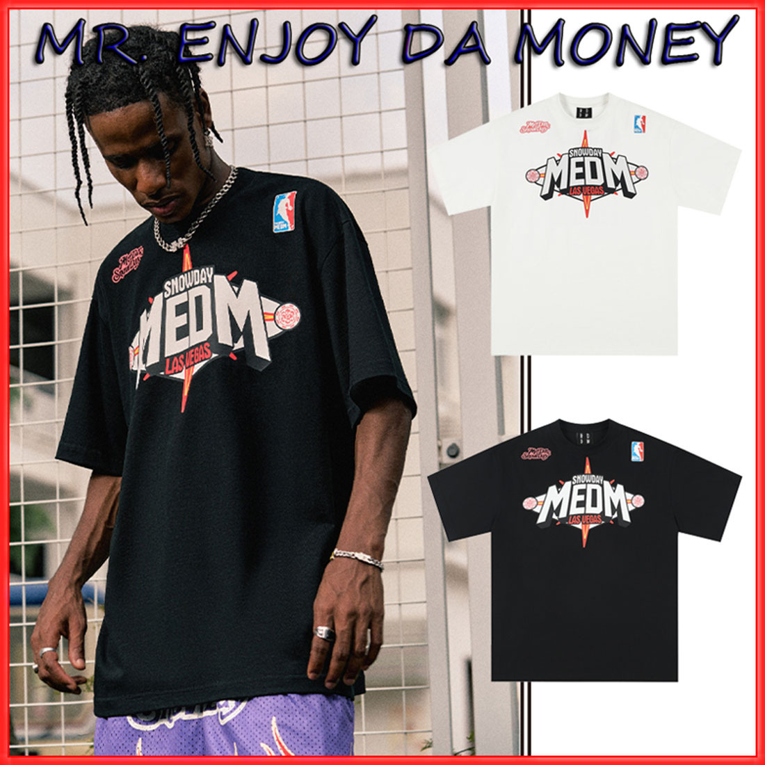 MEDM×SNOWDAY コラボレーション 半袖 Tシャツ 新作 男女兼用
