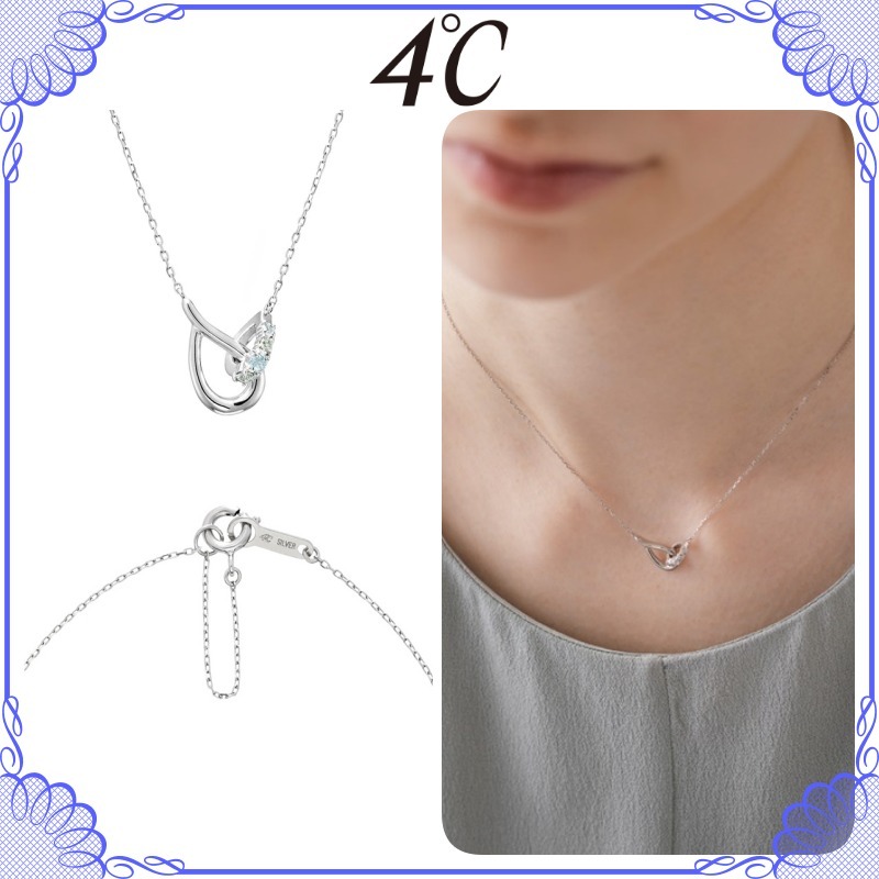 大人気!! 4℃ シルバー しずくモチーフ ネックレス