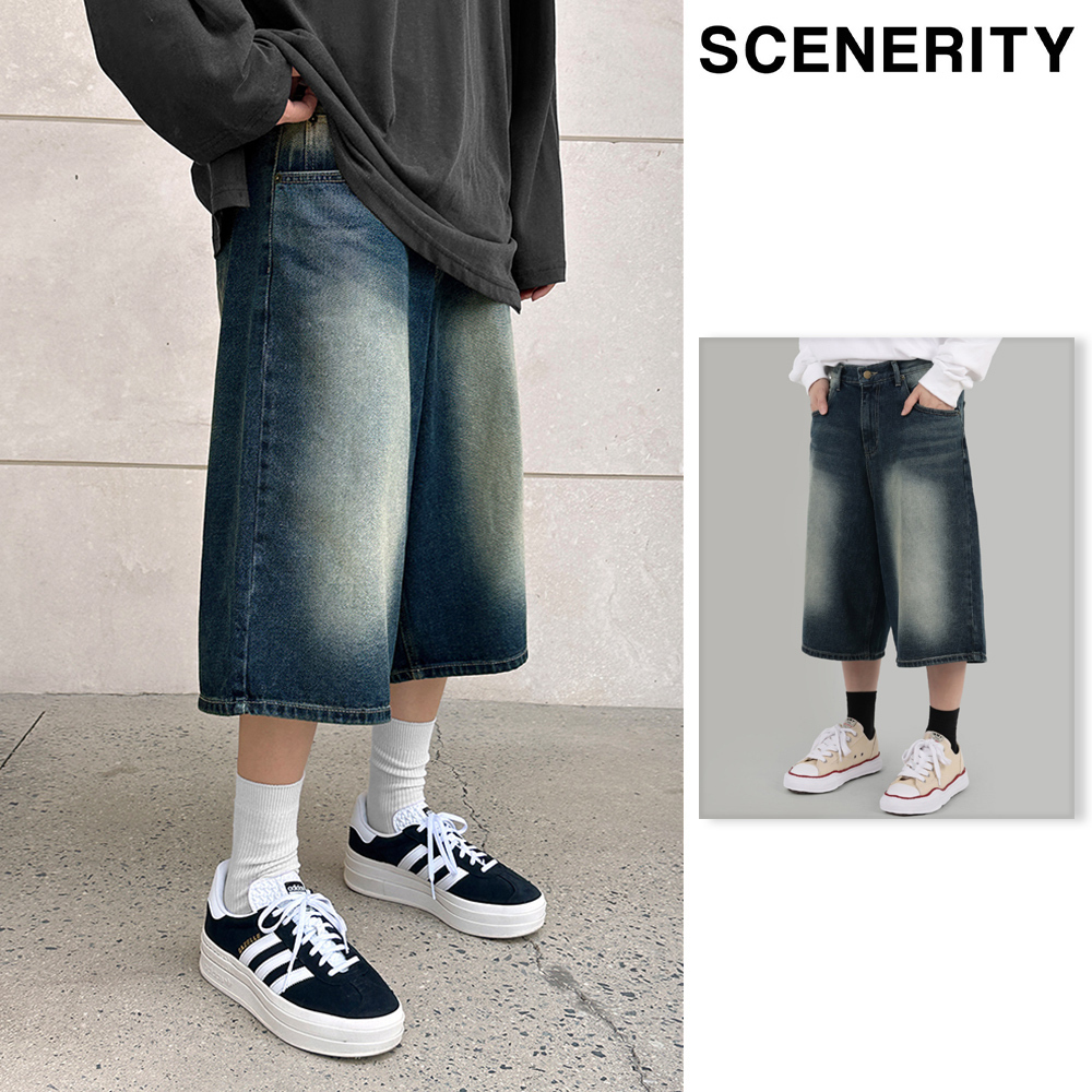 【SCENERITY】Tinted Half Bermuda Jeans
